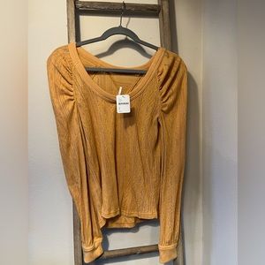 Mustard Yellow Free People top